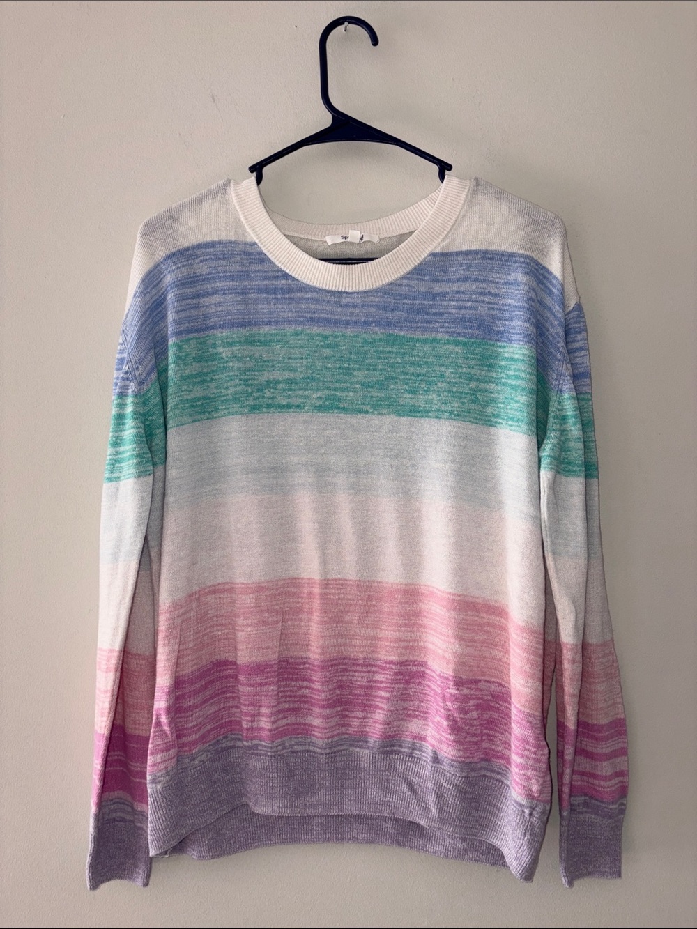 Splendid Linen Striped Pastel Crewneck Sweater - Multicolor